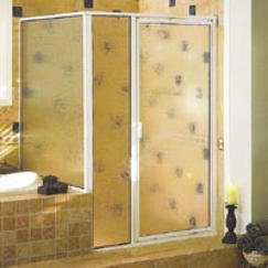 Fully framed shower enclosure (chrome with obscure glass)